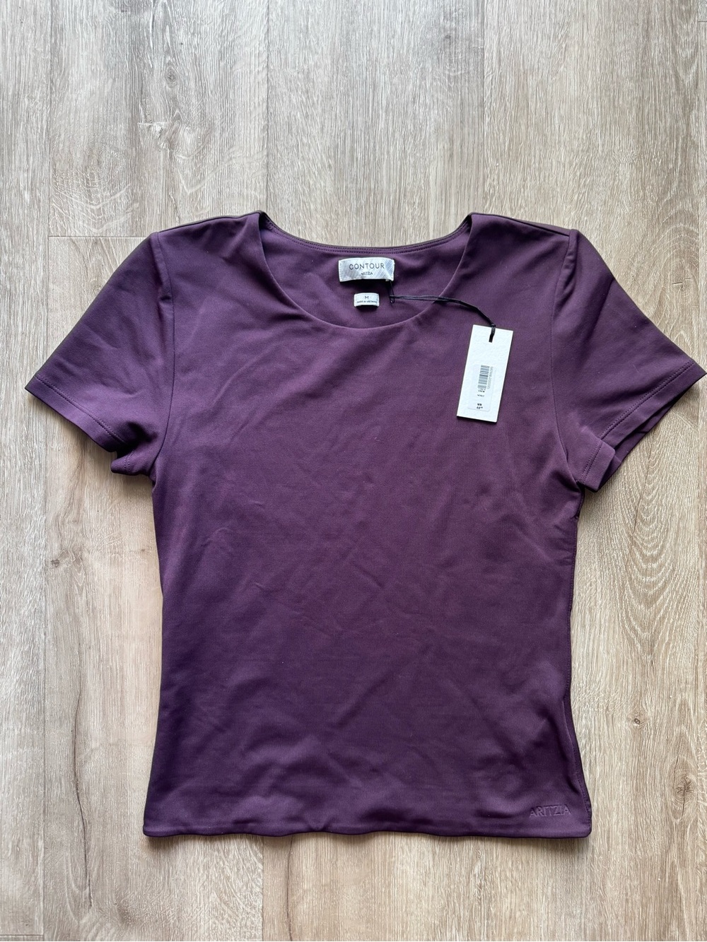 Aritzia Contour Short Sleeve Crew Tee - Plum